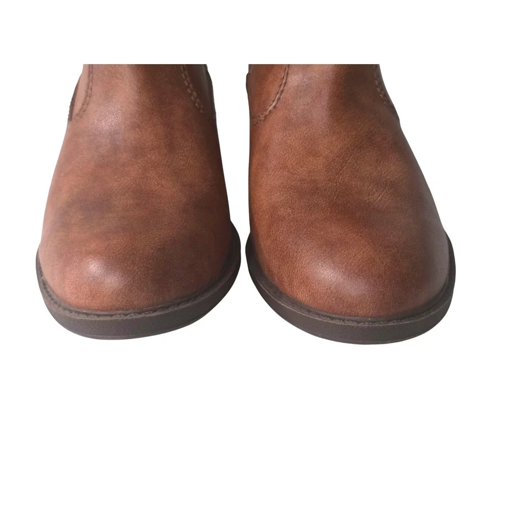 Baretraps Boots Shane Ankle Booties Womens Size 8.5 Brown Zip Up Faux Leather
